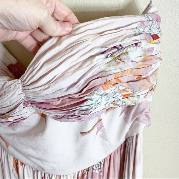 Plum Pretty Sugar - Pink Floral Strapless Midi/Maxi Dress - Picture 6 of 14